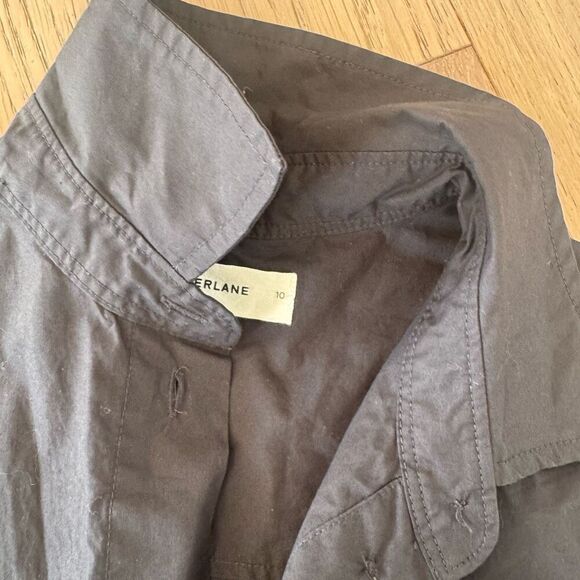 $118 Everlane Everlane The Supima Cotton Short-Sleeve Shirt Dress Pockets Black - Picture 5 of 8